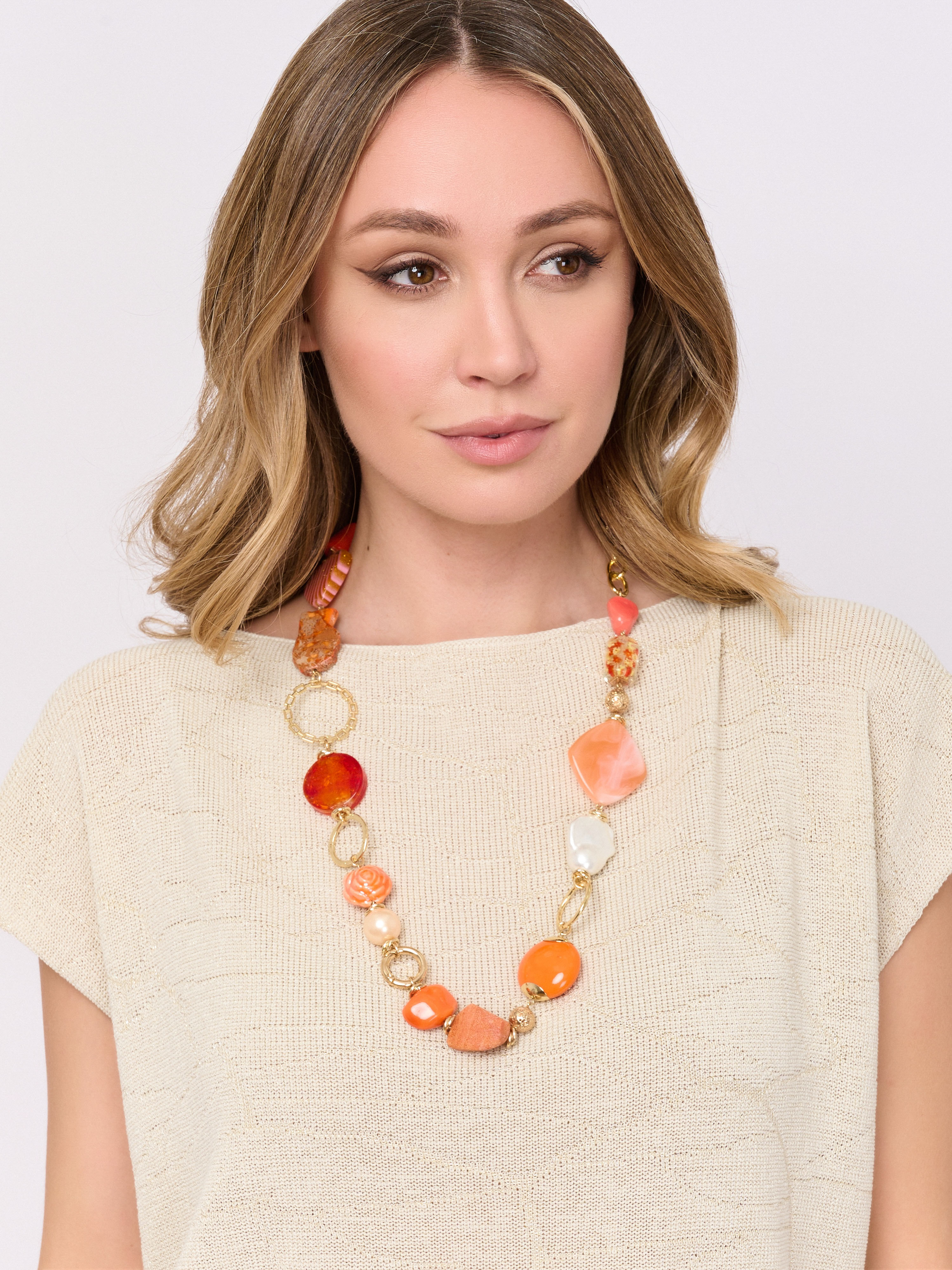 Э435709/25-01 Колье Апельсиновый остров Ярославна