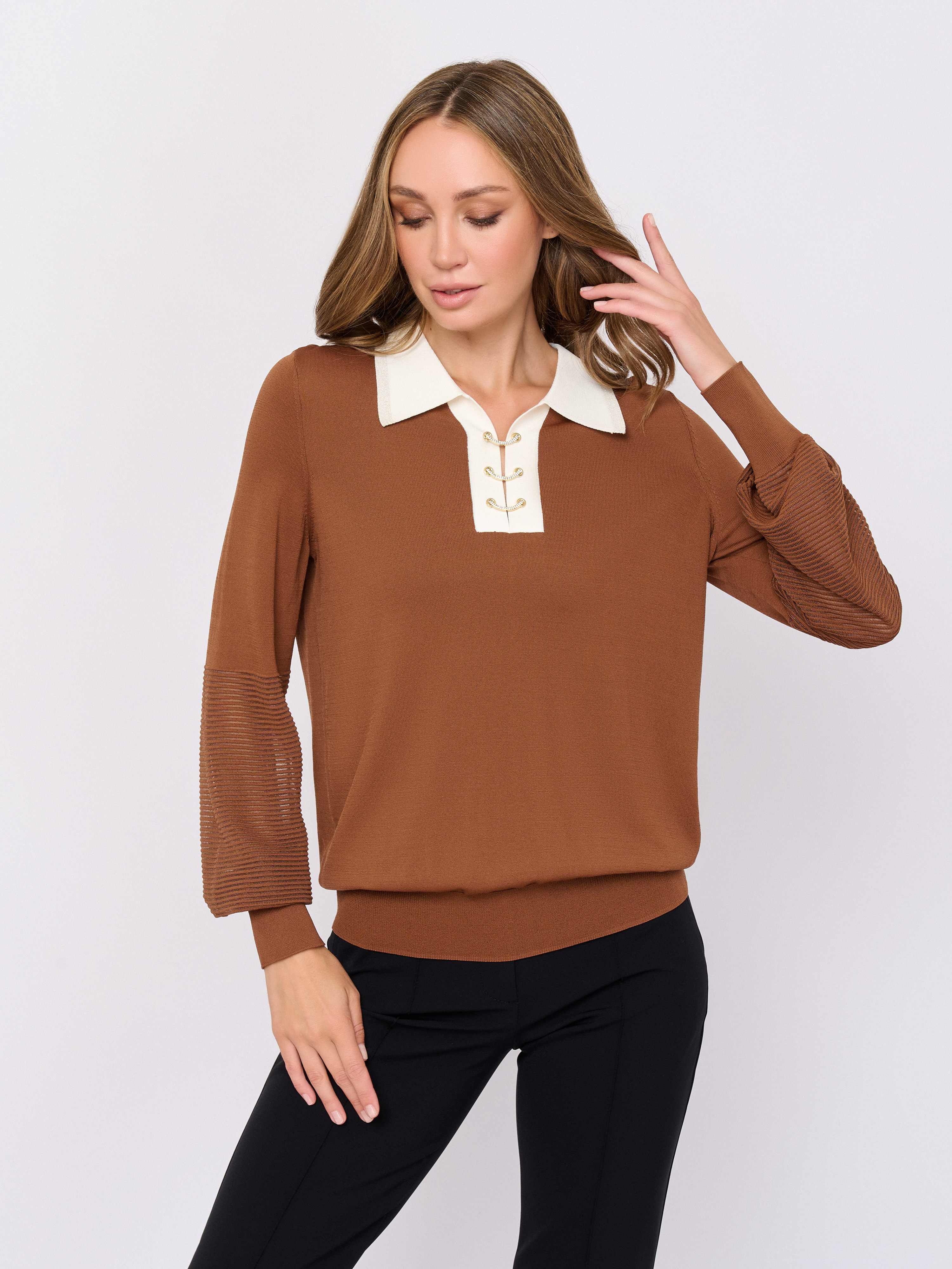 Э5936-226/м/25-02 Джемпер (с воротом поло) Franco Vello