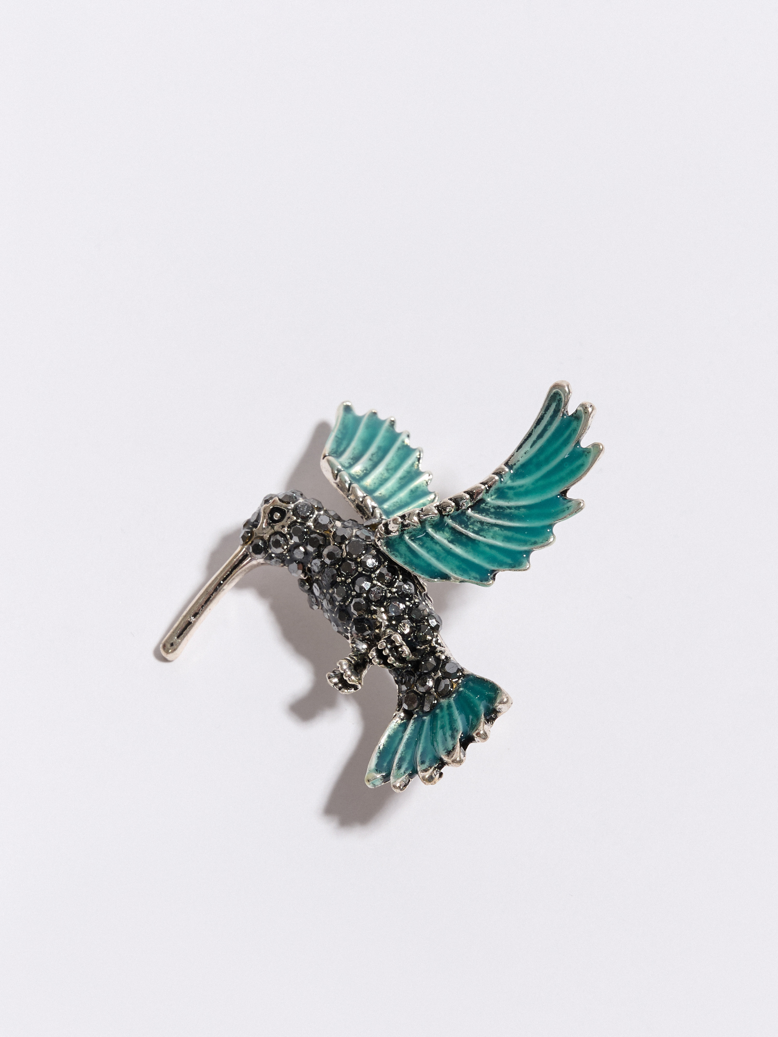 Э403913/24-02 Брошь Изумрудный колибри Ярославна