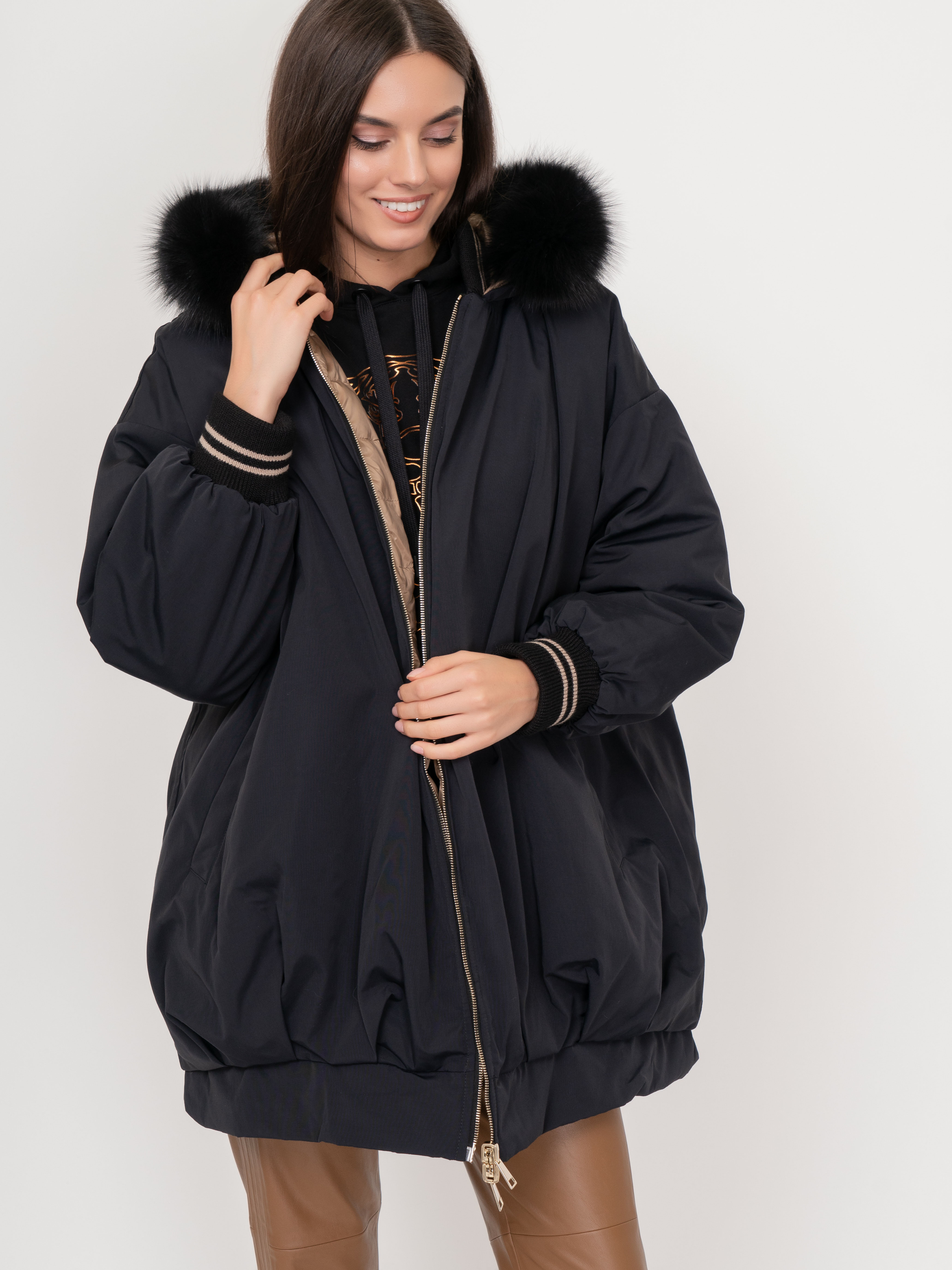 ЭRAISSA/20-02 Пальто (пуховик) двухстор. Fontanelli