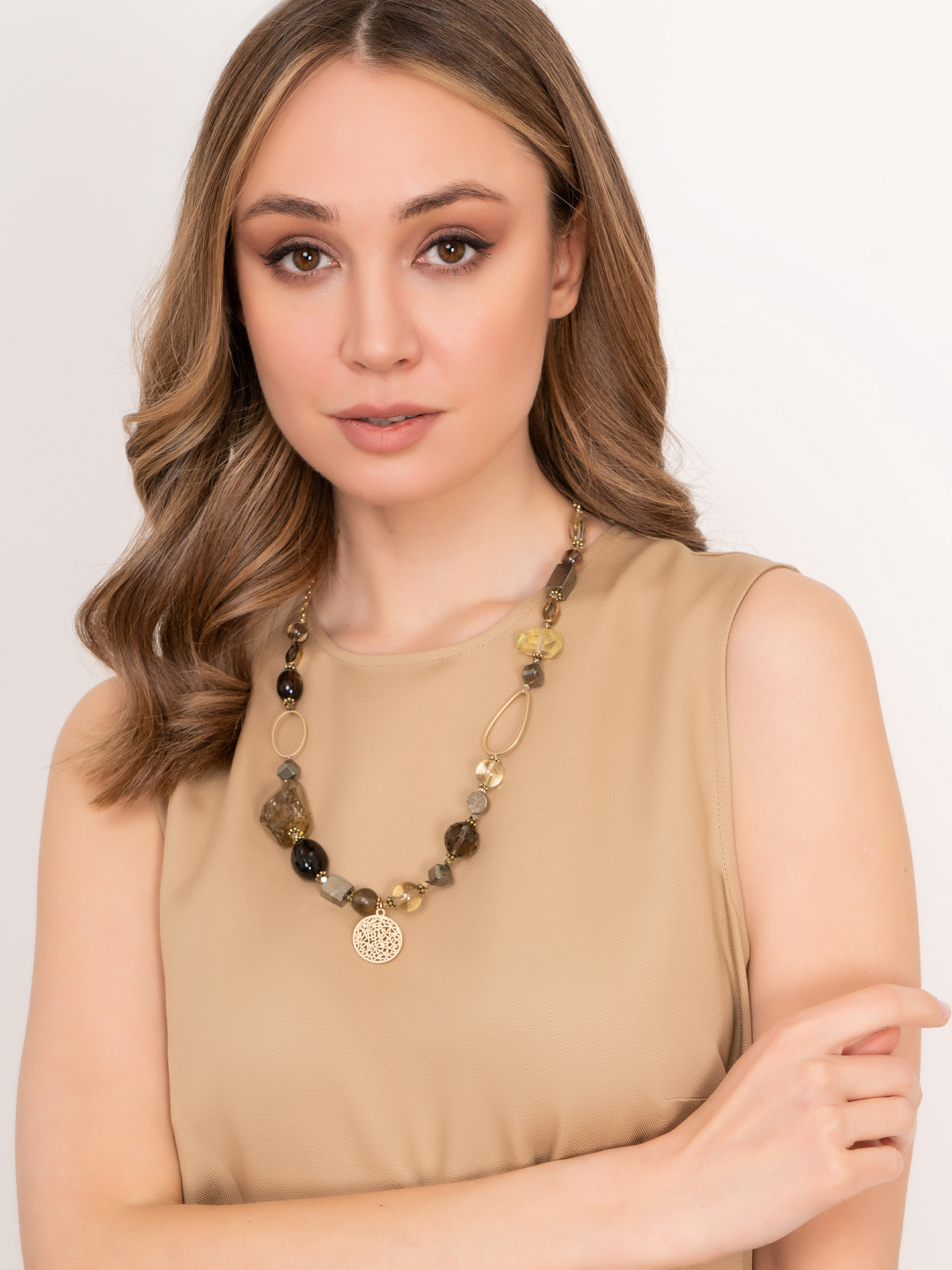 Э372509/22-01 Колье Алхимия золота Ярославна