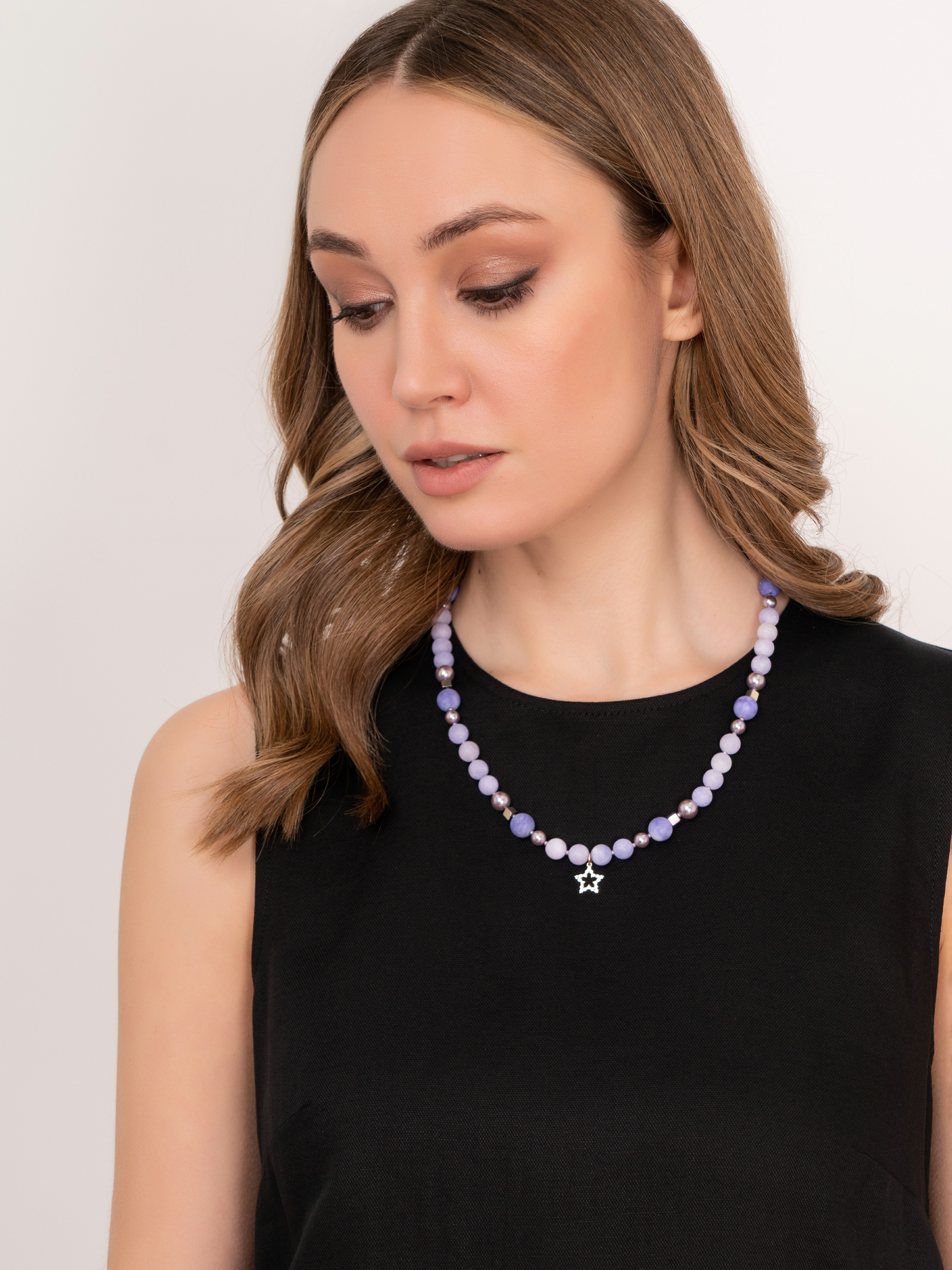 Э364849/22-01 Бусы Сиреневая Фея кор. Ярославна