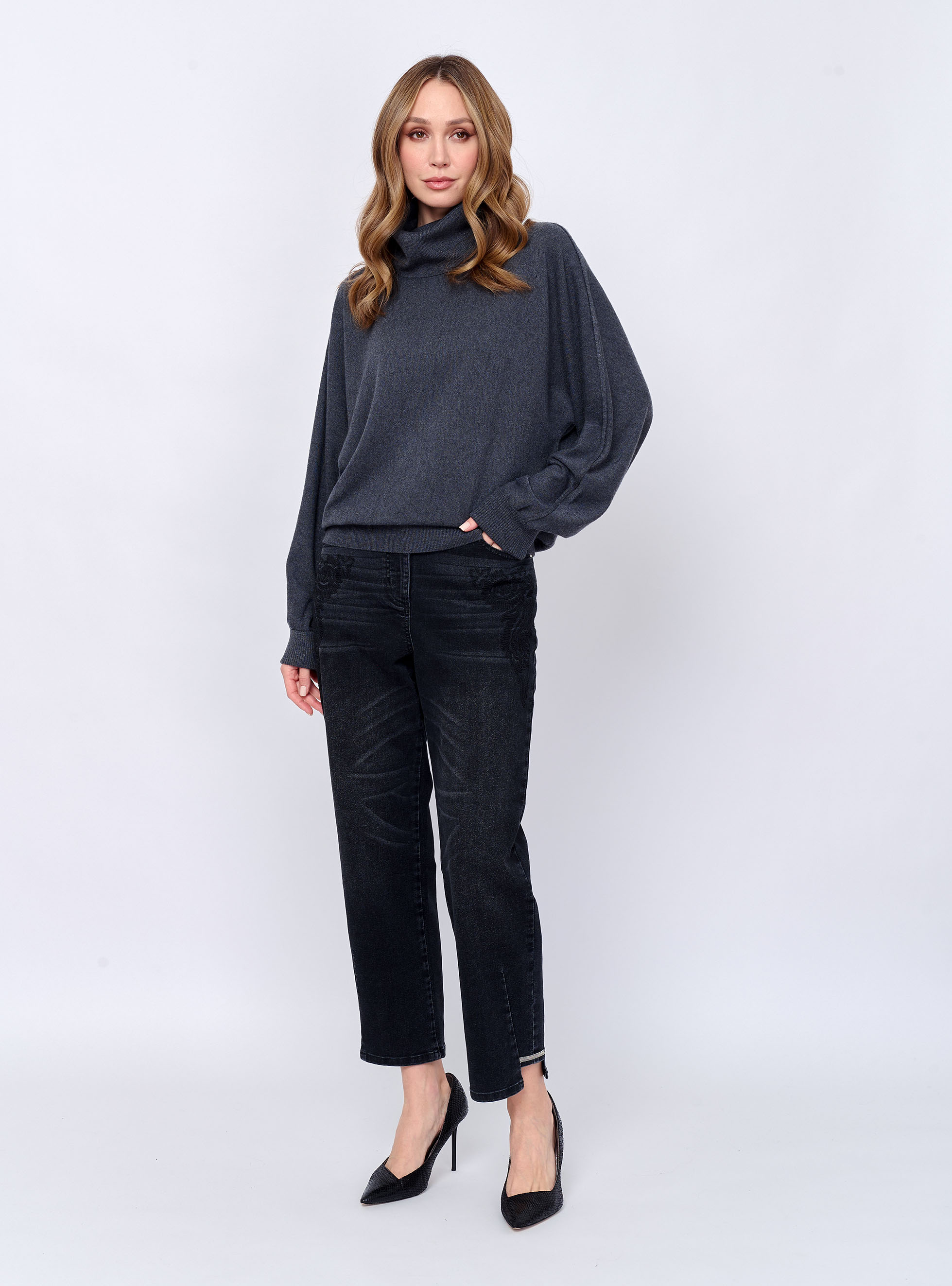 7954-227/26-02 Брюки джинсовые Franco Vello