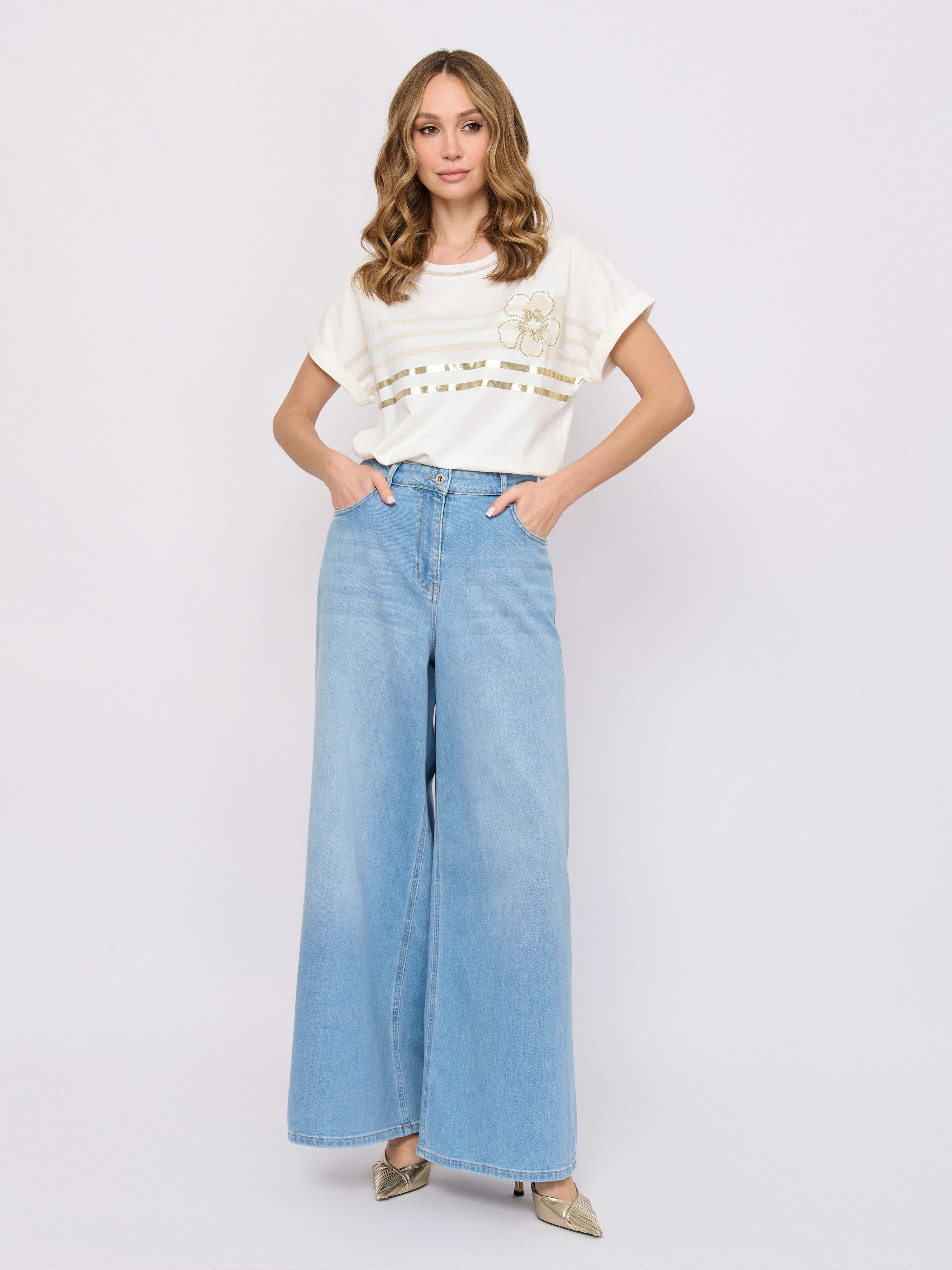 Э7907-126/м/26-01 Брюки джинсовые Franco Vello