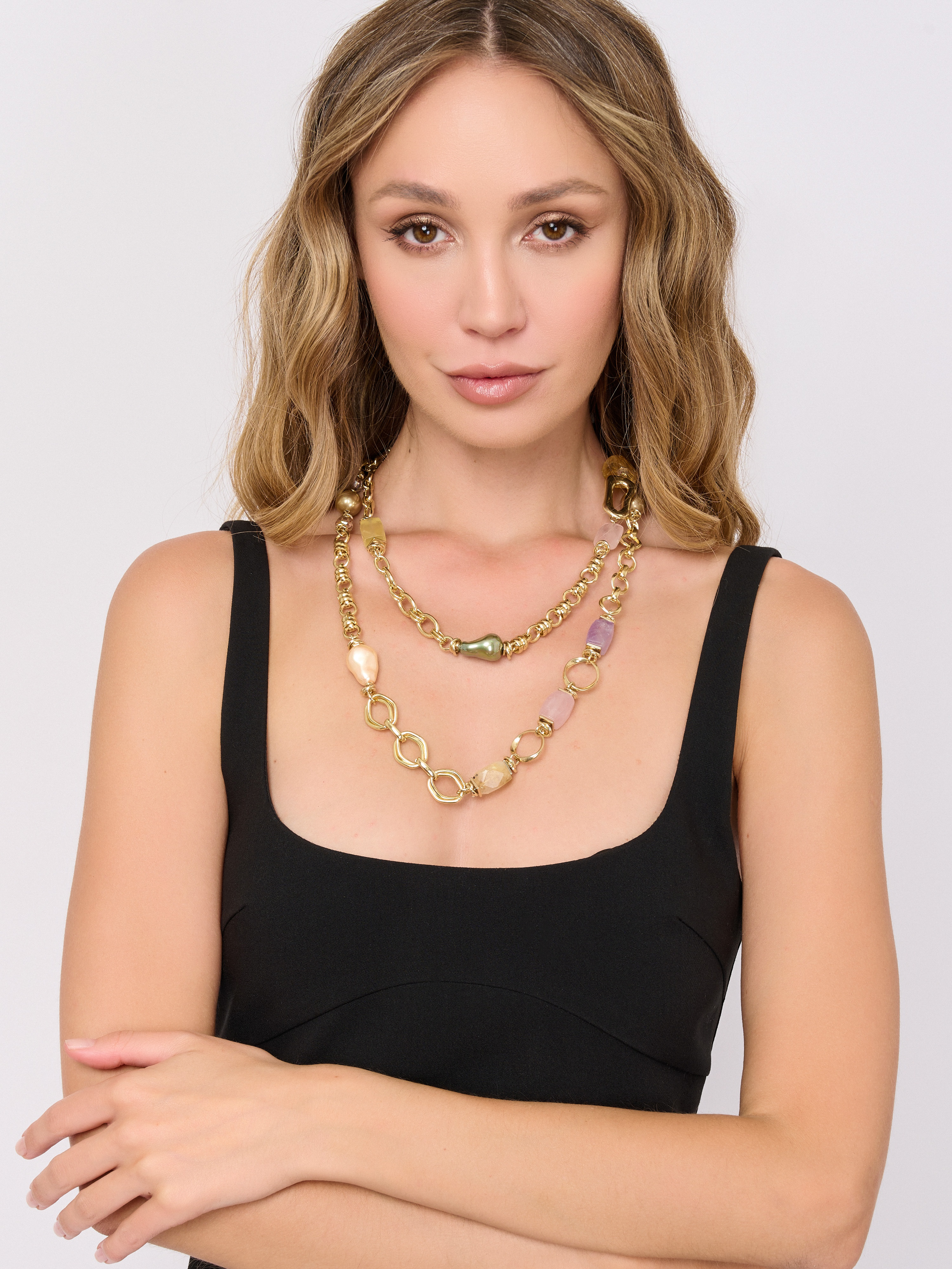 Э466574/25-02 Колье-трансформер Танец самоцветов Ярославна