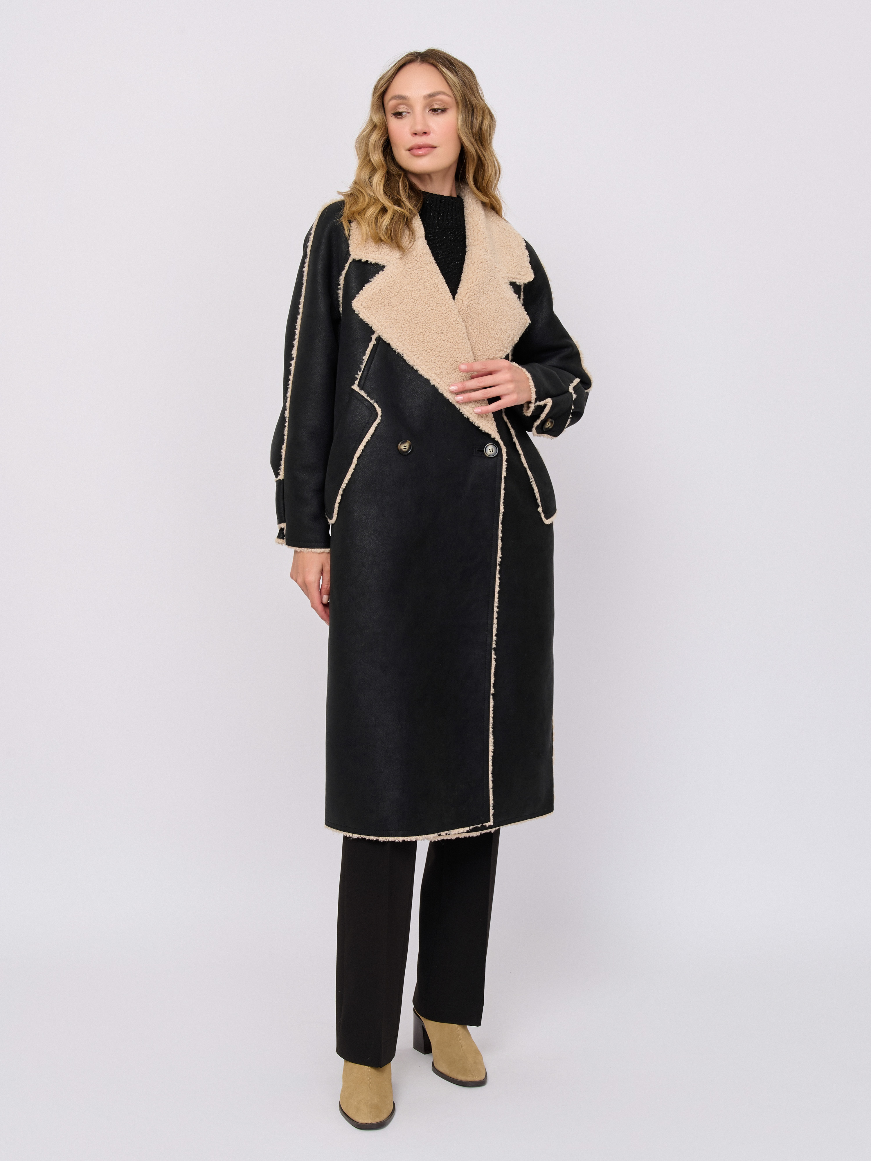 Э3865-226/м/25-02 Пальто из искусственного меха Franco Vello