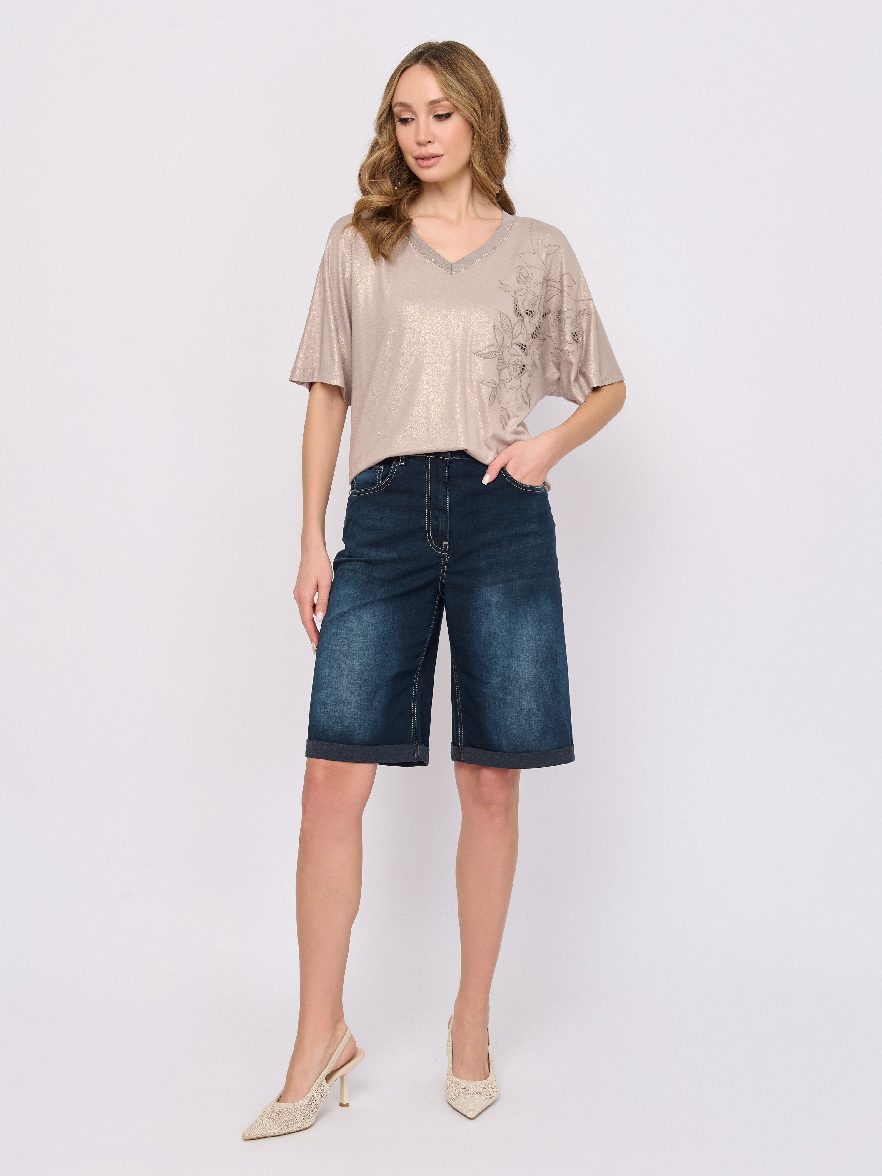 Э7906-126/м/26-01 Бриджи джинсовые Franco Vello