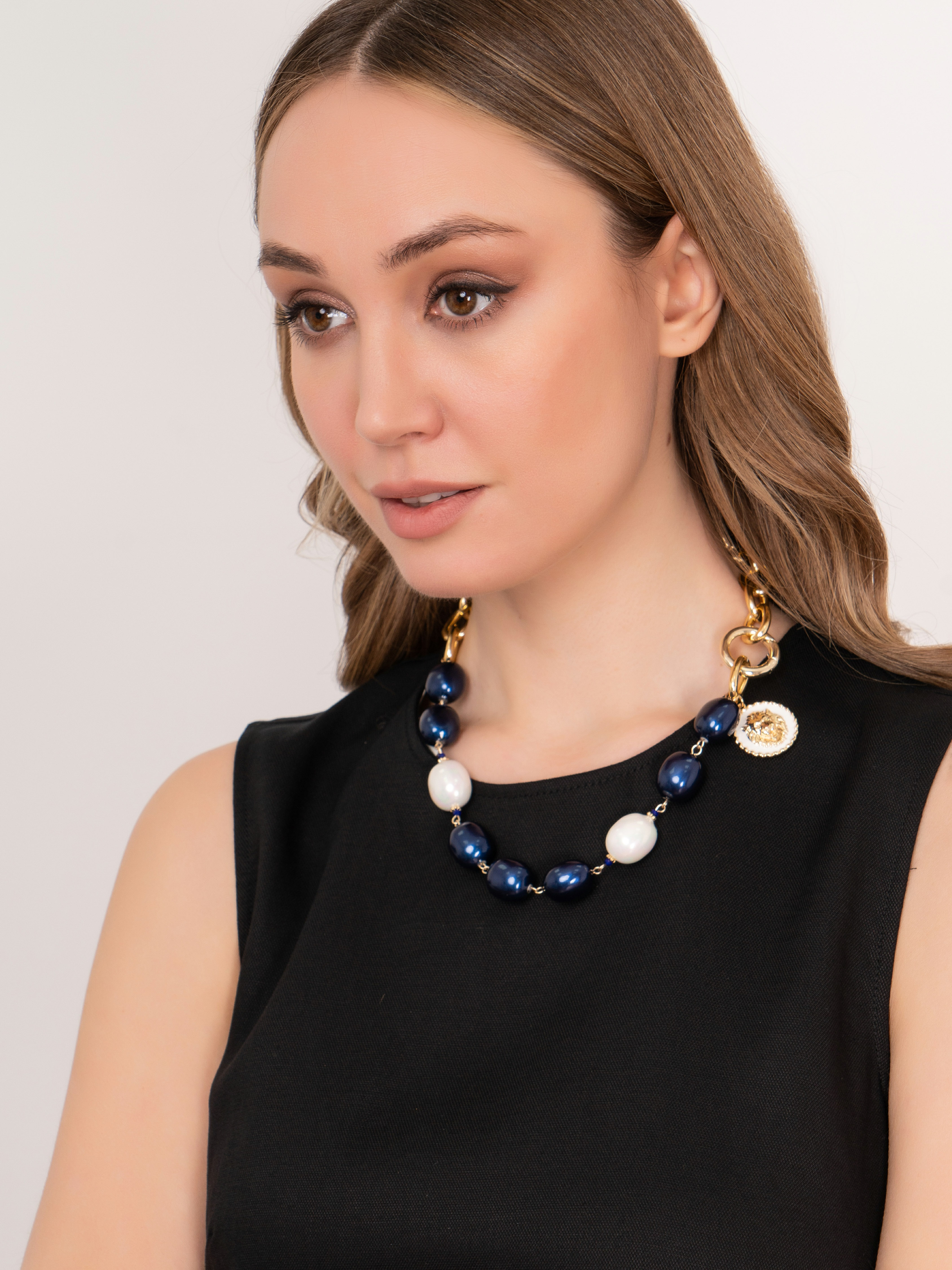 Э360605/22-01 Колье-трансформер Классика стиля Ярославна