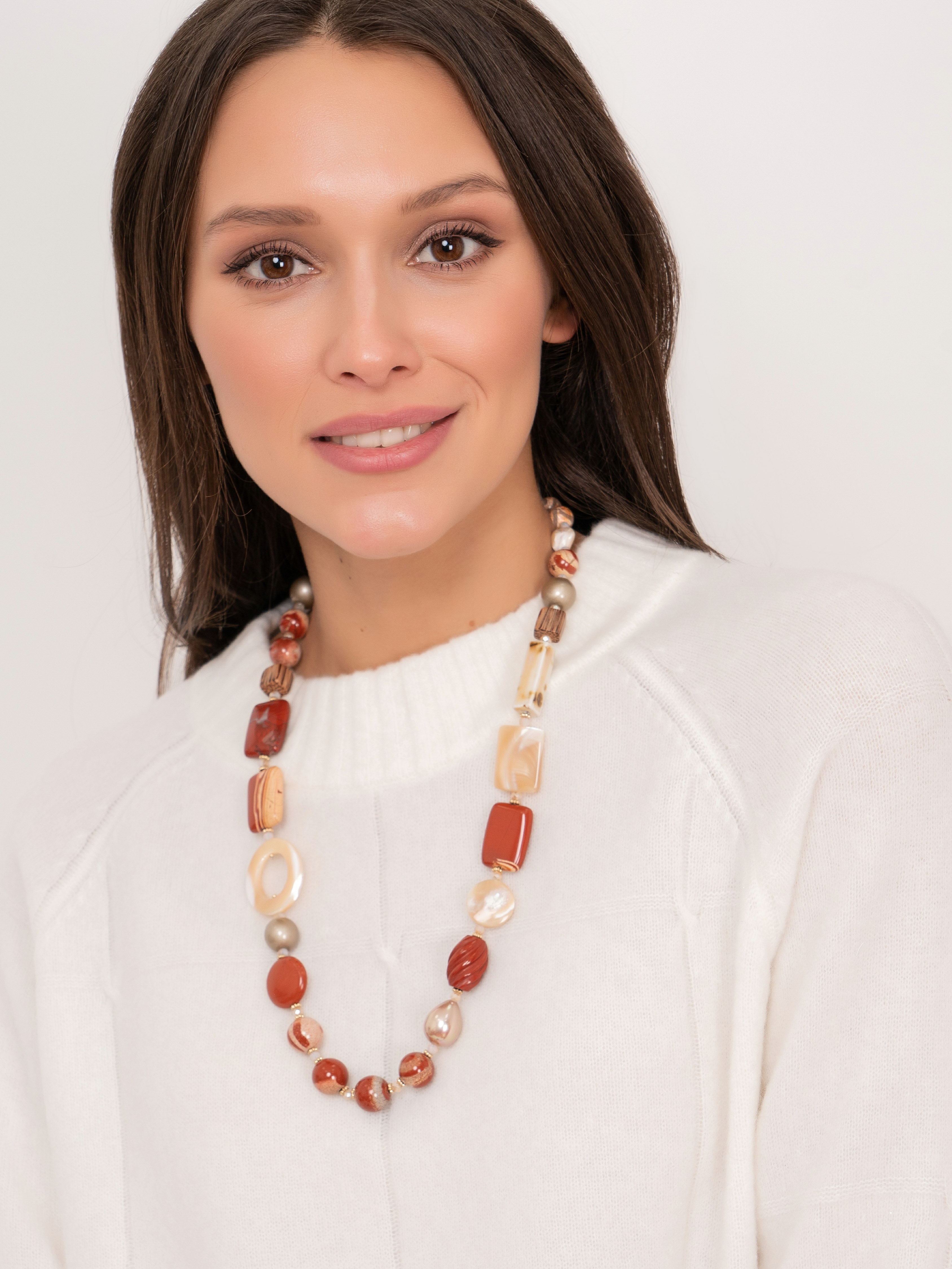 354000/21-02 Бусы Яшмовый замок ср. Ярославна