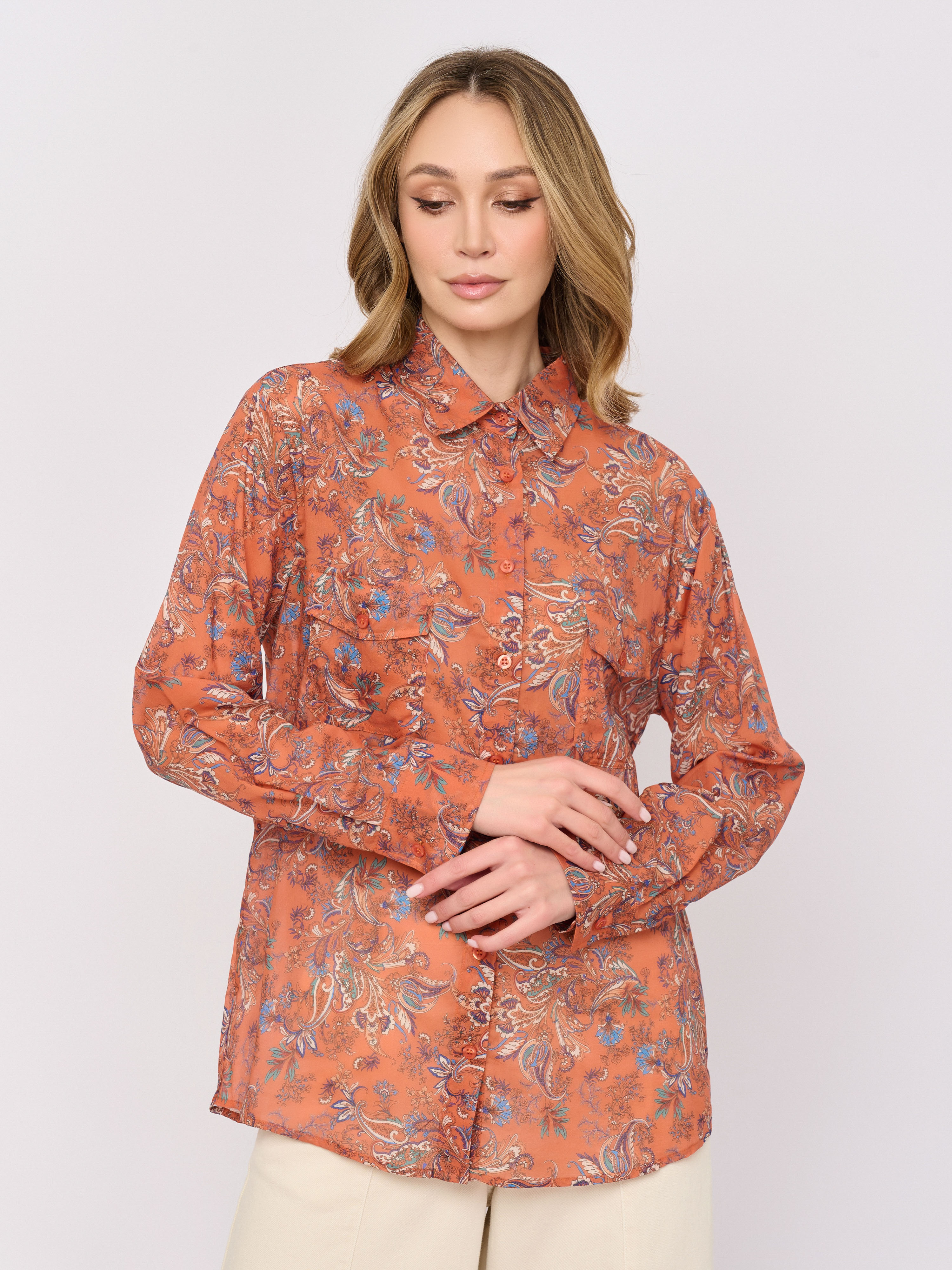 ЭQ42C159/3733/м/26-01 Блуза IL VENTO & LA SETA