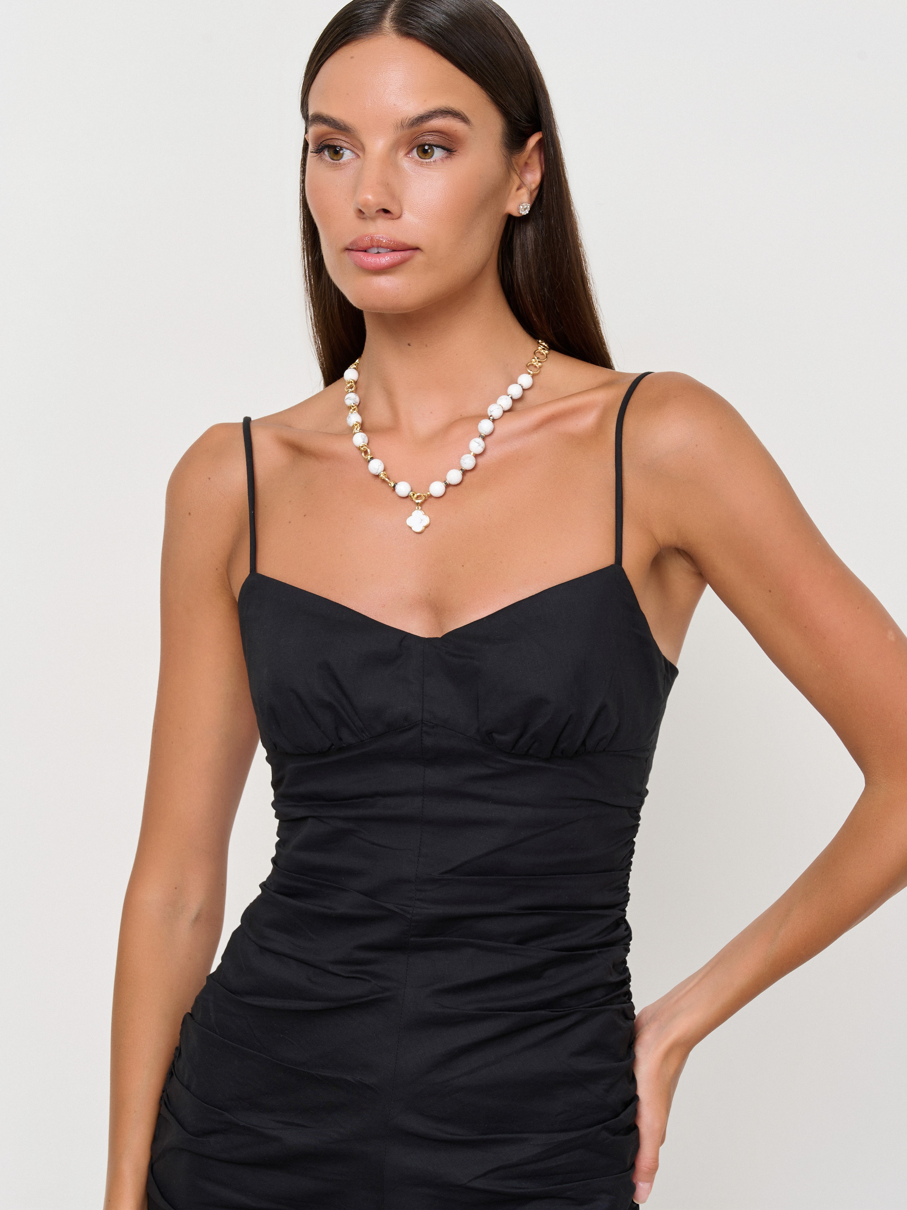 Э424833/24-02 Колье Золото на мраморе Ярославна