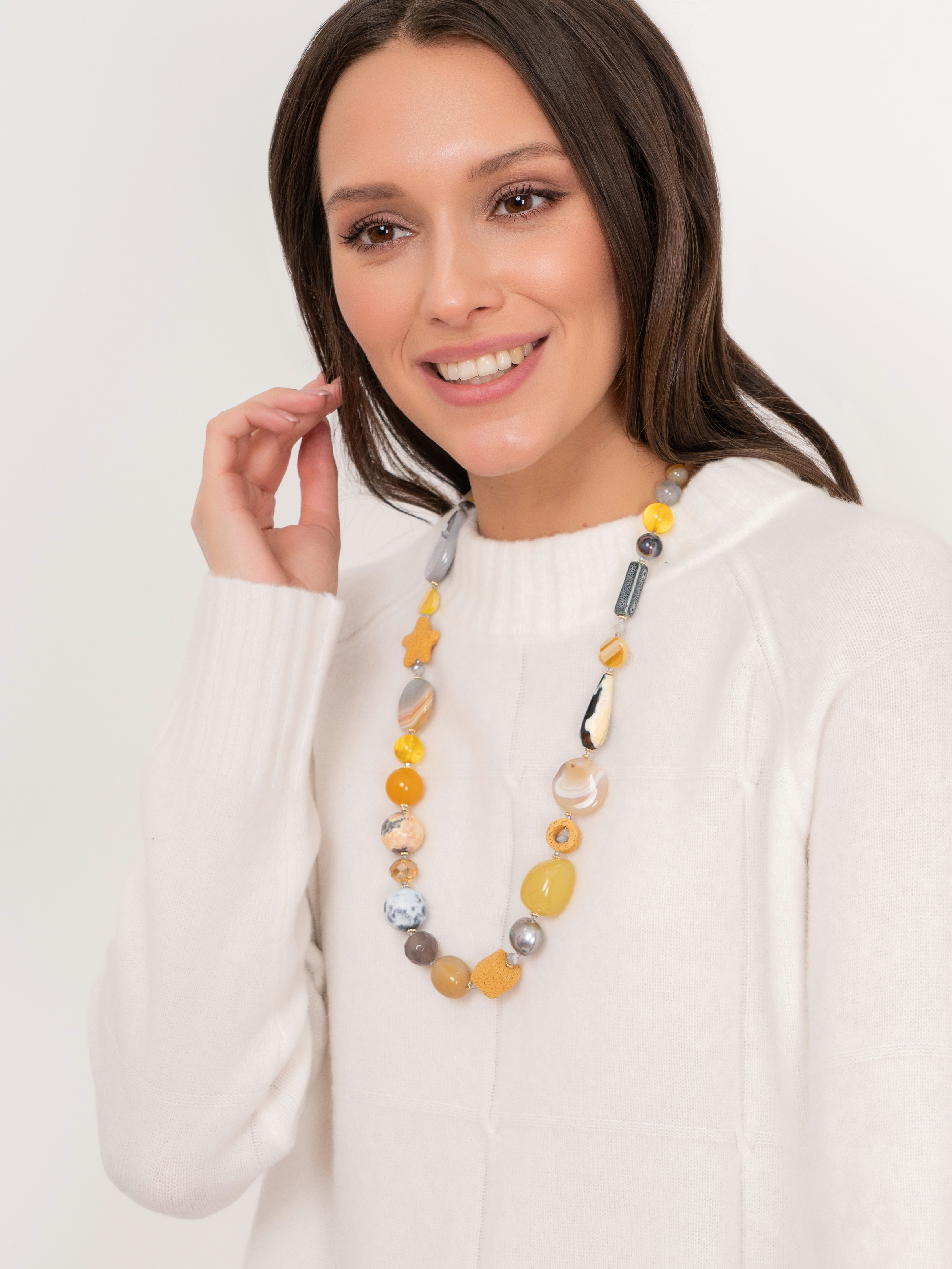 360674/21-02 Бусы Солнце в облаке ср. Ярославна