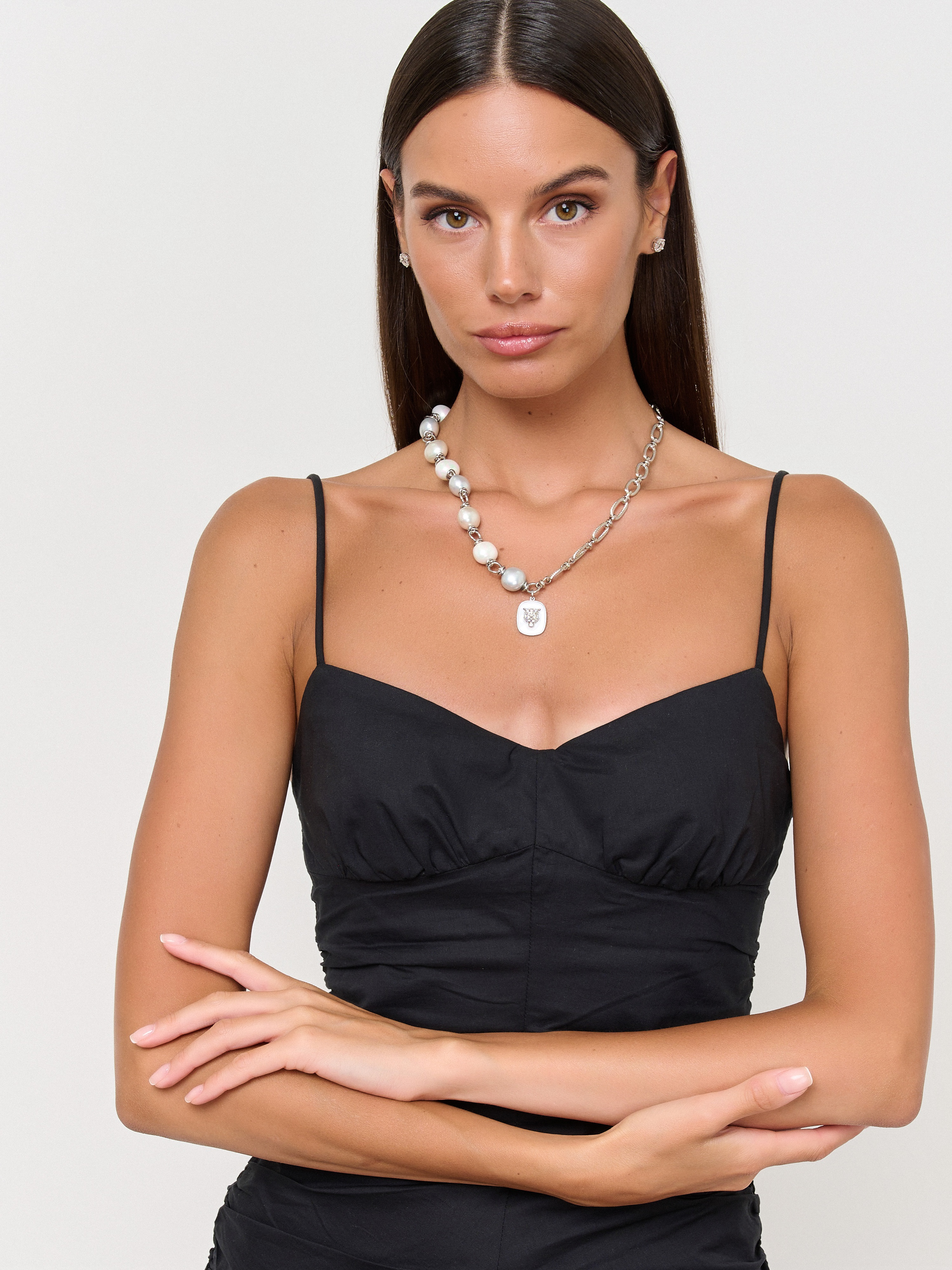 Э402299/24-02 Колье Белый тигр Ярославна