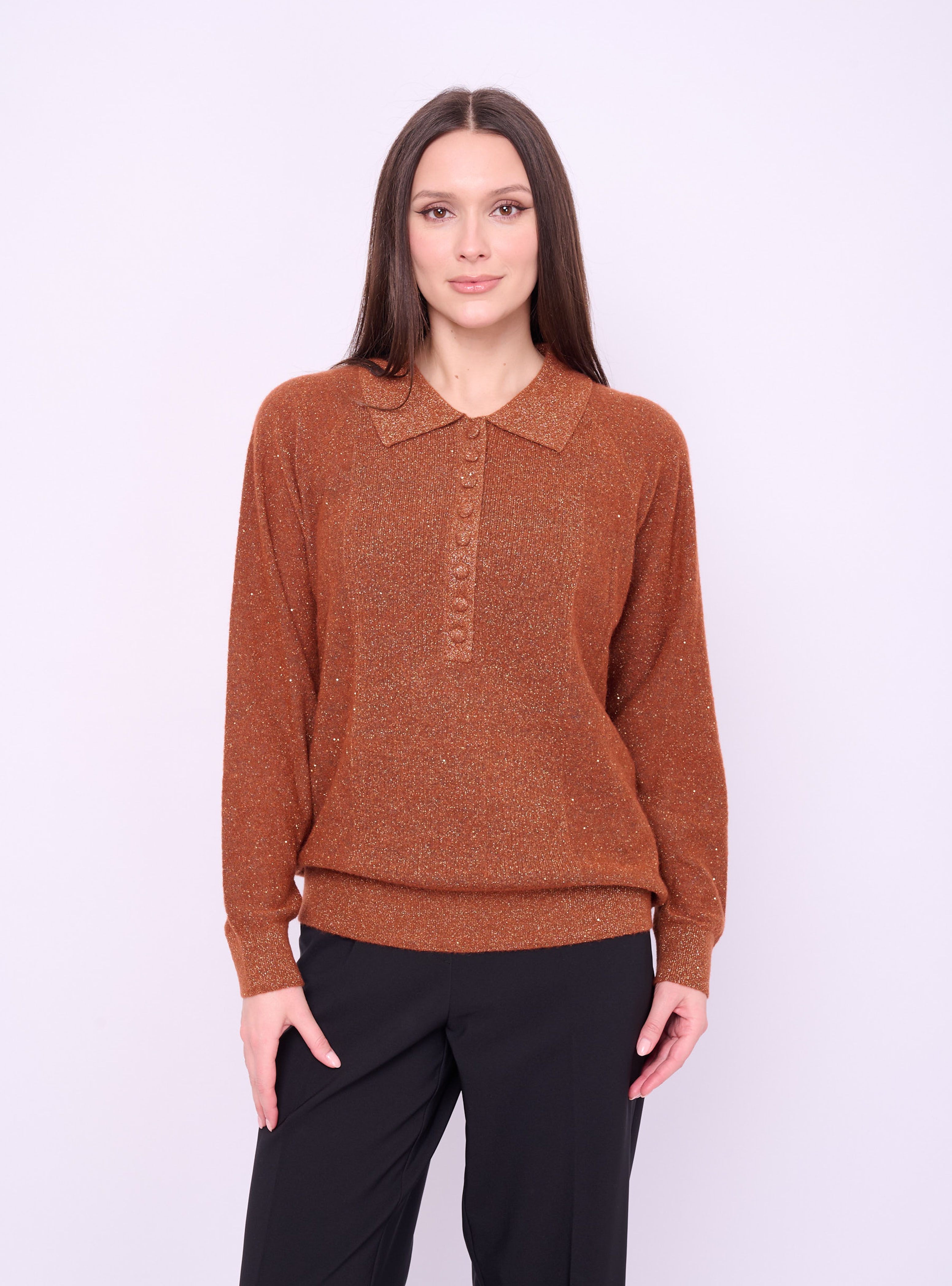 5097-227/26-02 Джемпер вязаный (поло) Franco Vello