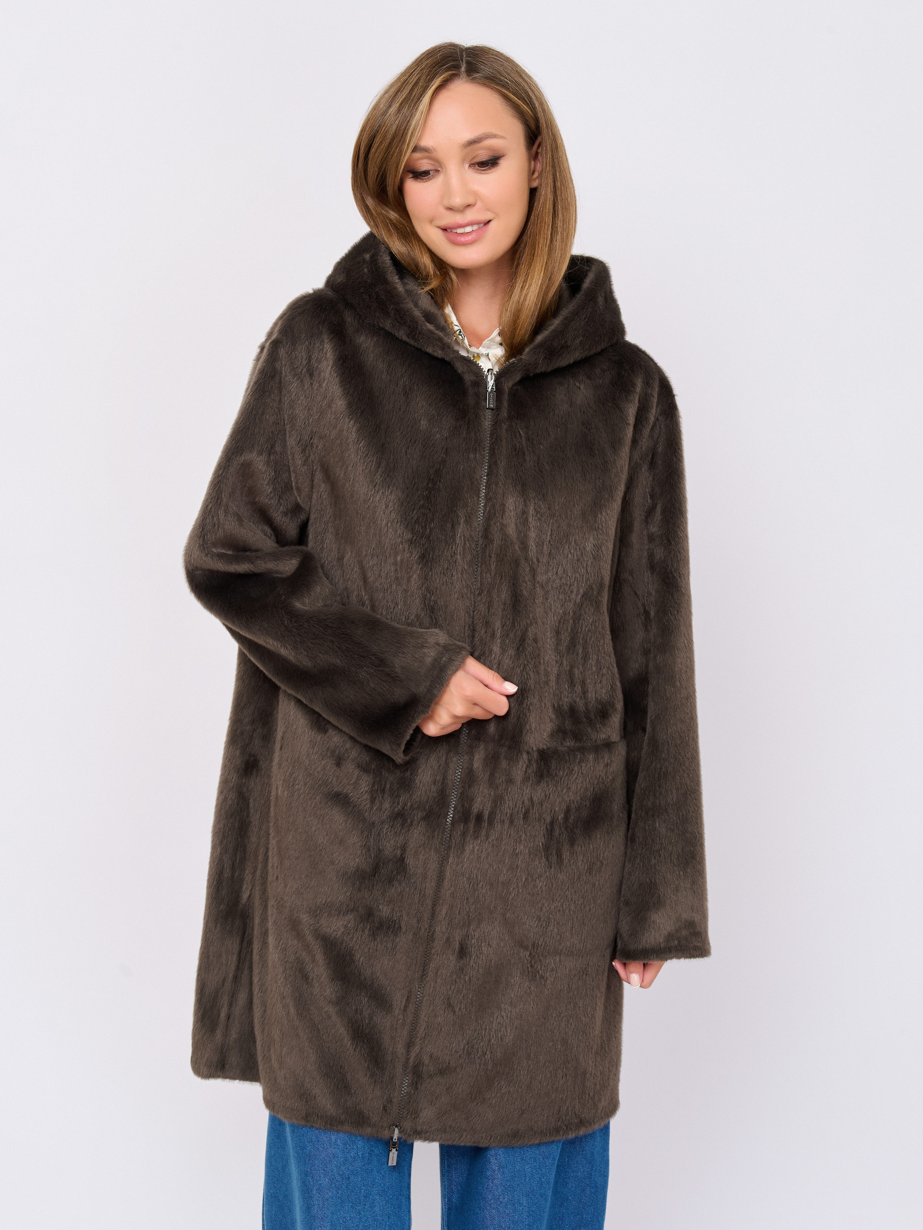 Э25IM-B311.0TM-25IT-307/м/25-02 Пальто из искусственного меха (двустороннее) Diego M