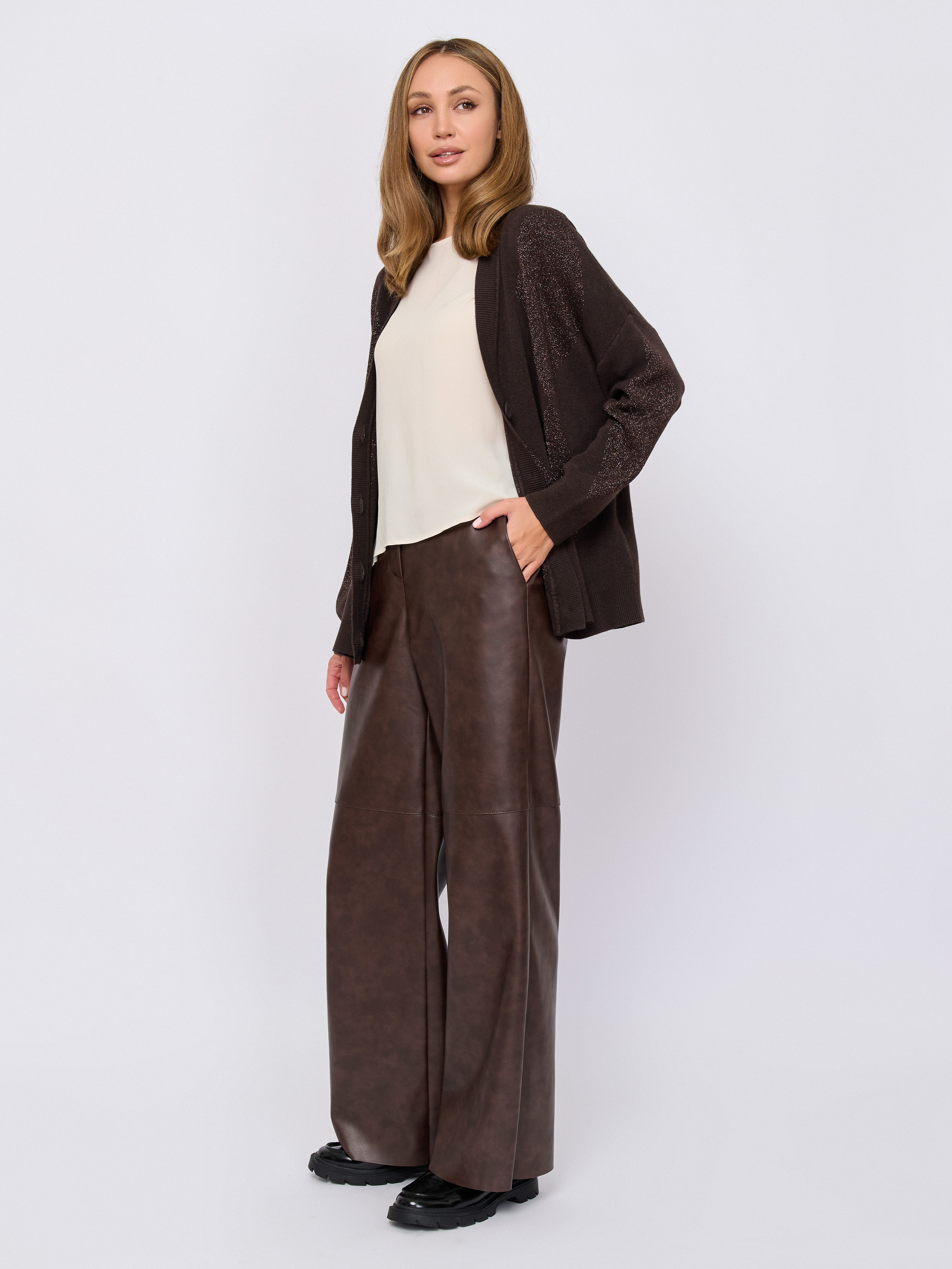 ЭRI1LE010/м/25-02 Брюки (иск кожа) Kaos S.p.a.