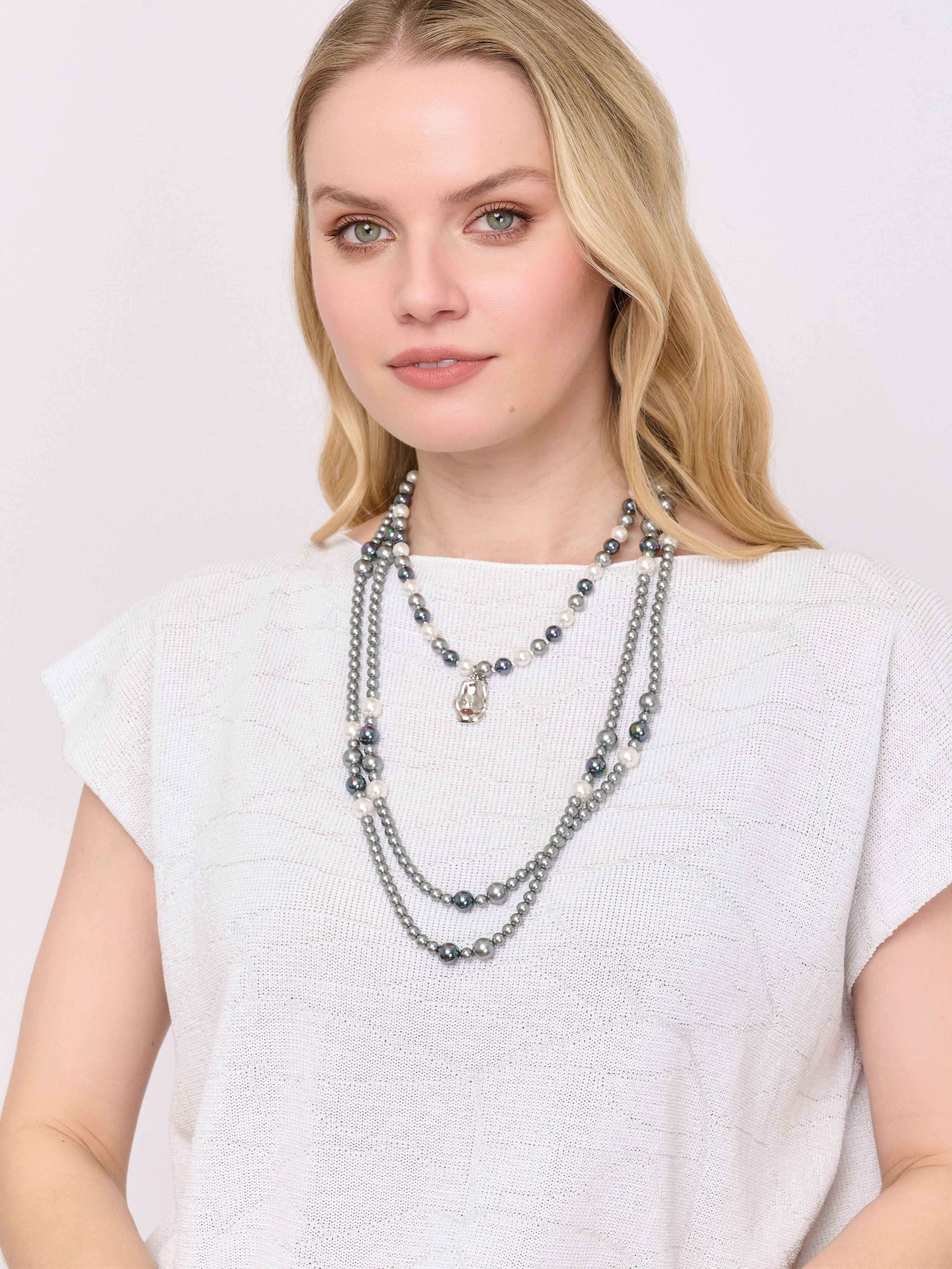 Э441236/25-01 Колье комплект (2 шт.) Perl River Ярославна