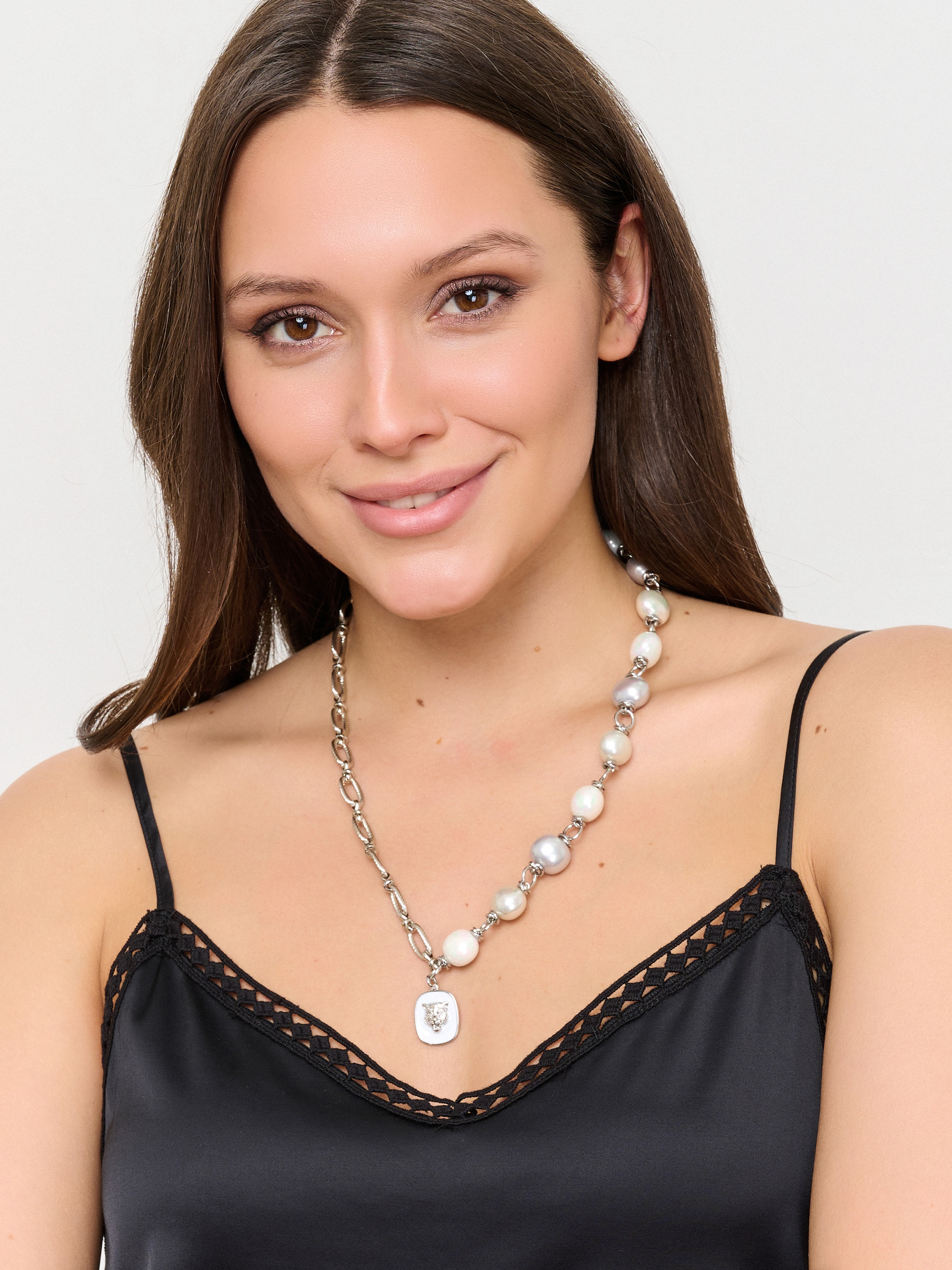 Э424055/24-02 Колье Белый тигр Ярославна