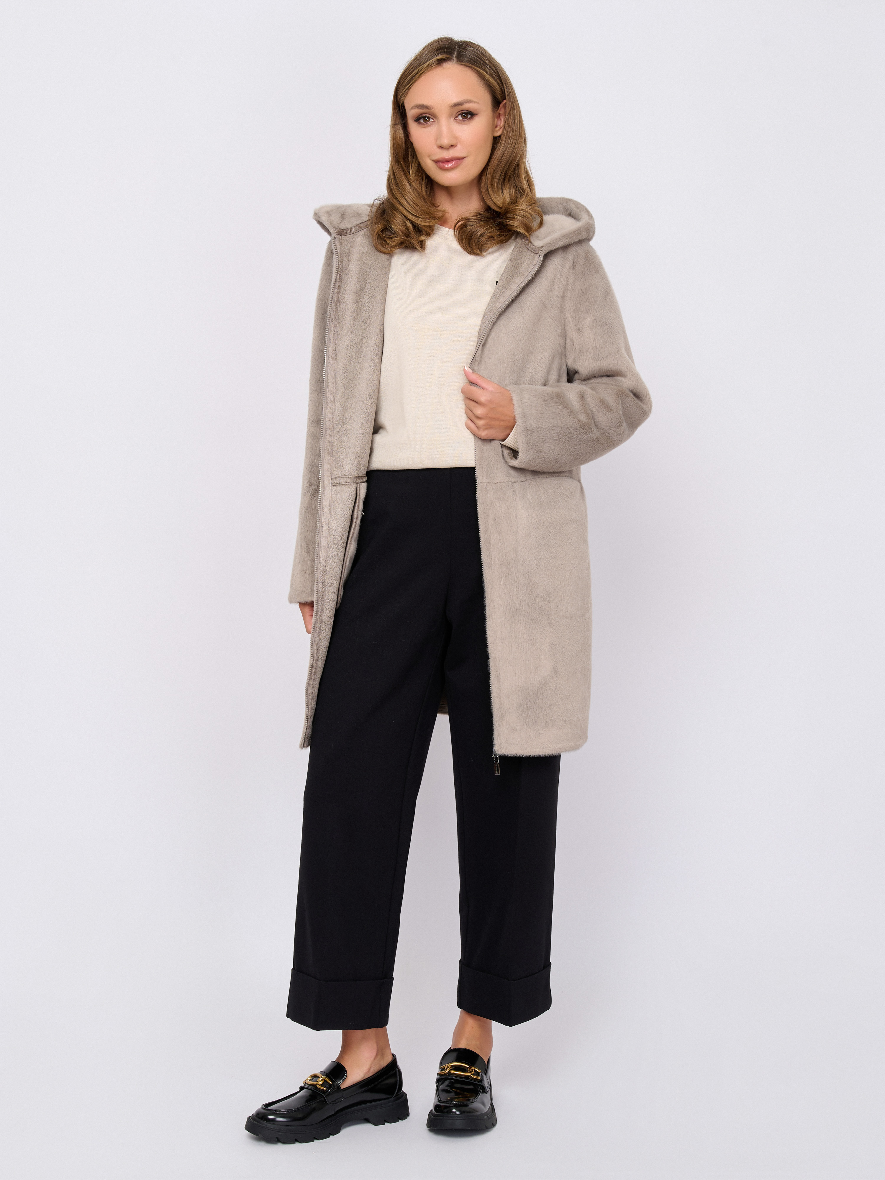 Э25IM-B311.0TM-25IT-307/м/25-02 Пальто из искусственного меха (двустороннее) Diego M