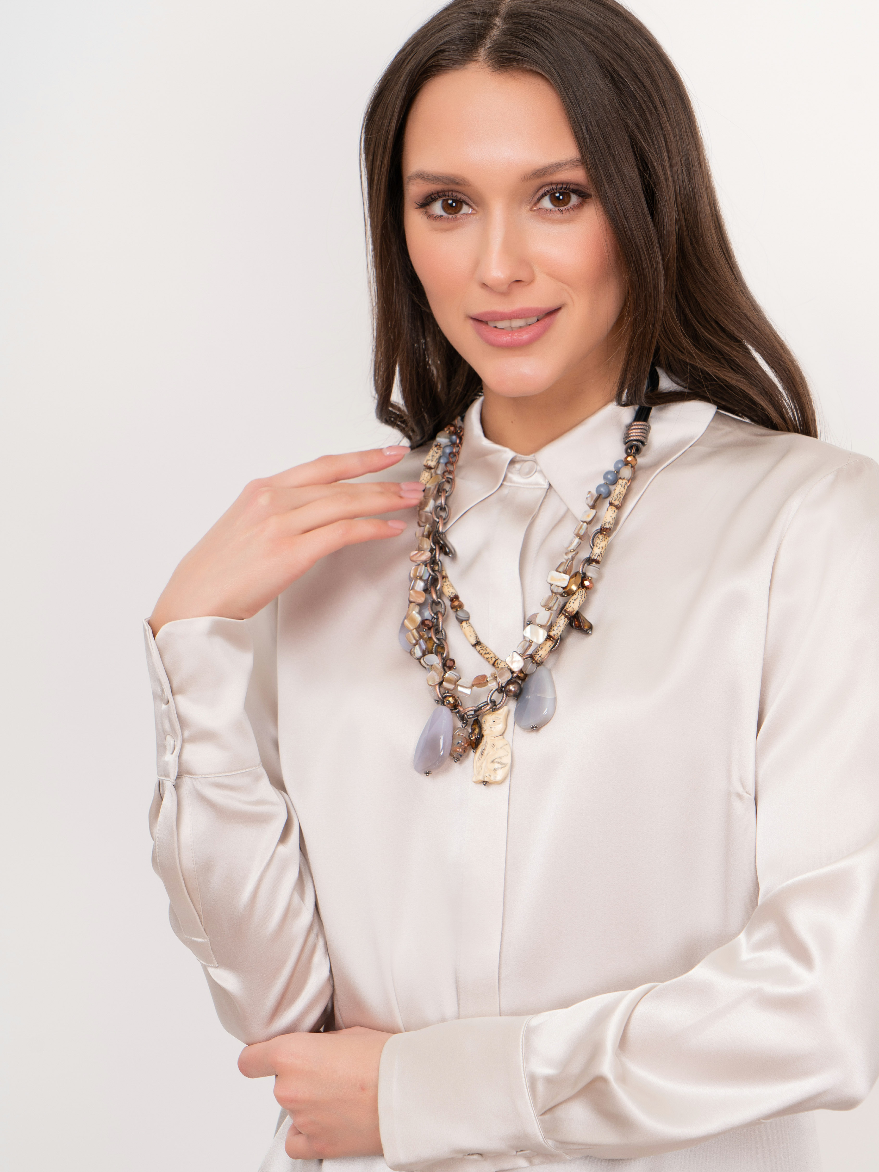 424154/21-02 Колье Сказки Питерских крыш Ярославна