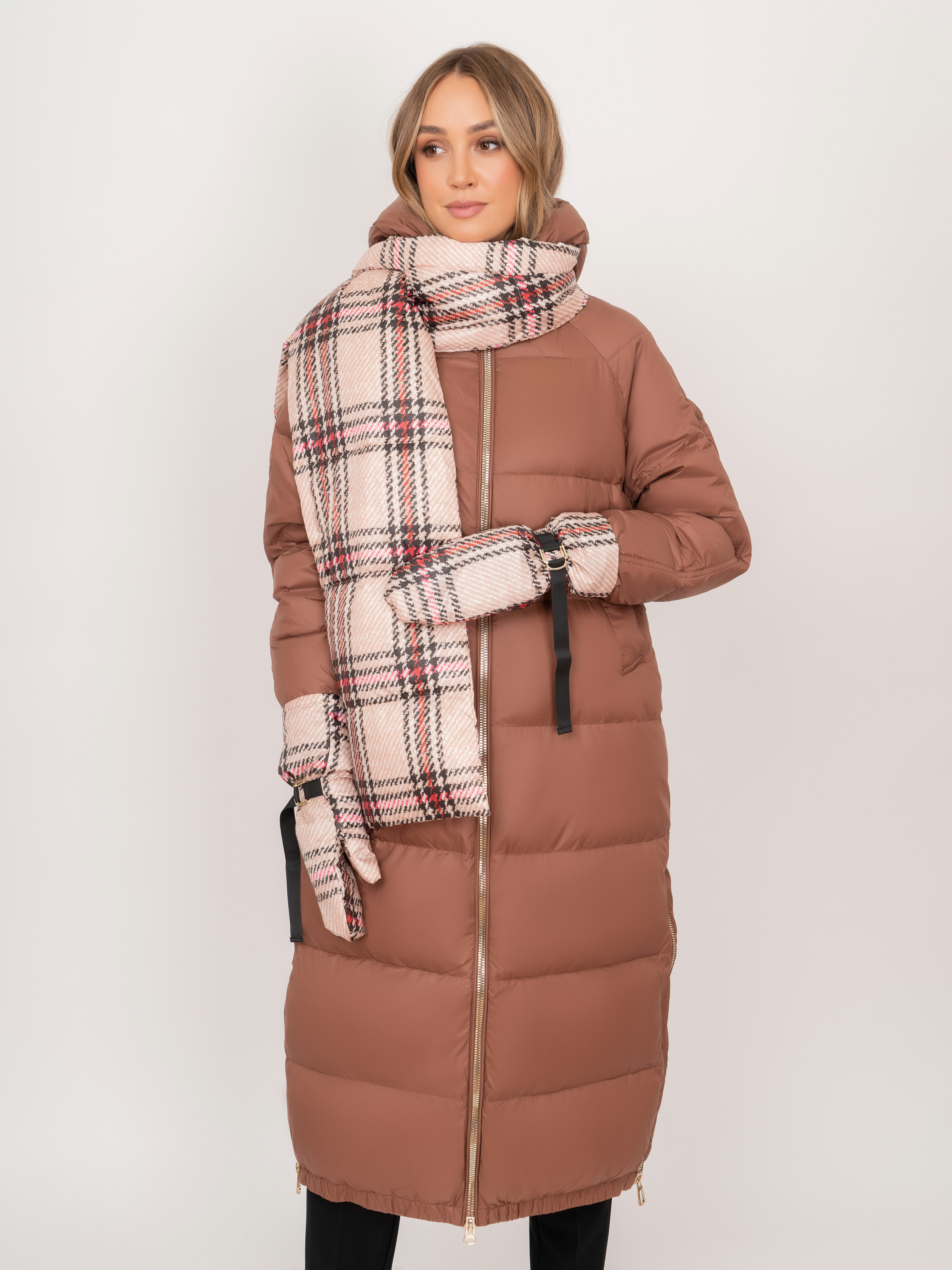 Э3348-223/м/22-02 Пальто утепленное в комплекте с рукавицами Franco Vello