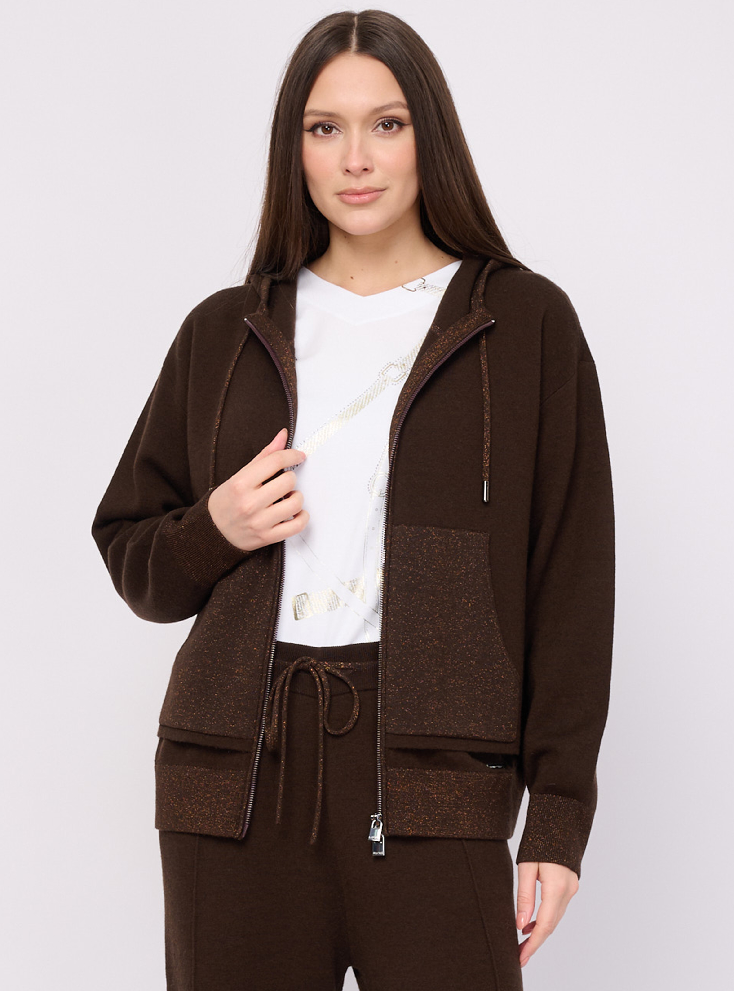 5043-227/26-02 Жакет вязаный на молнии Franco Vello